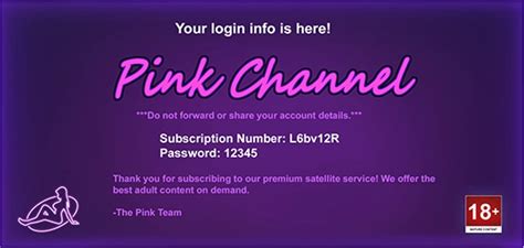 pink channel account and pin